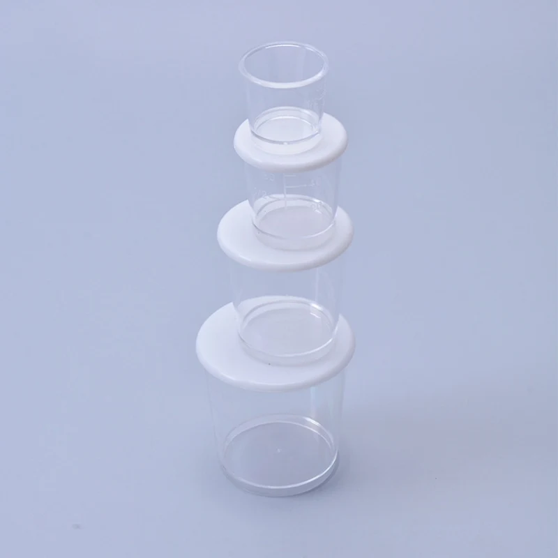 

New 4pcs/set Fishing Bait Measuring Scale Cup Set With Lid Box Fishing Bait Transparent Drop-proof Pressure-proof Bait Cup