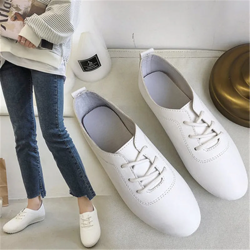 Женские балетки из мягкой кожи черные туфли-оксфорды на плоской подошве обувь