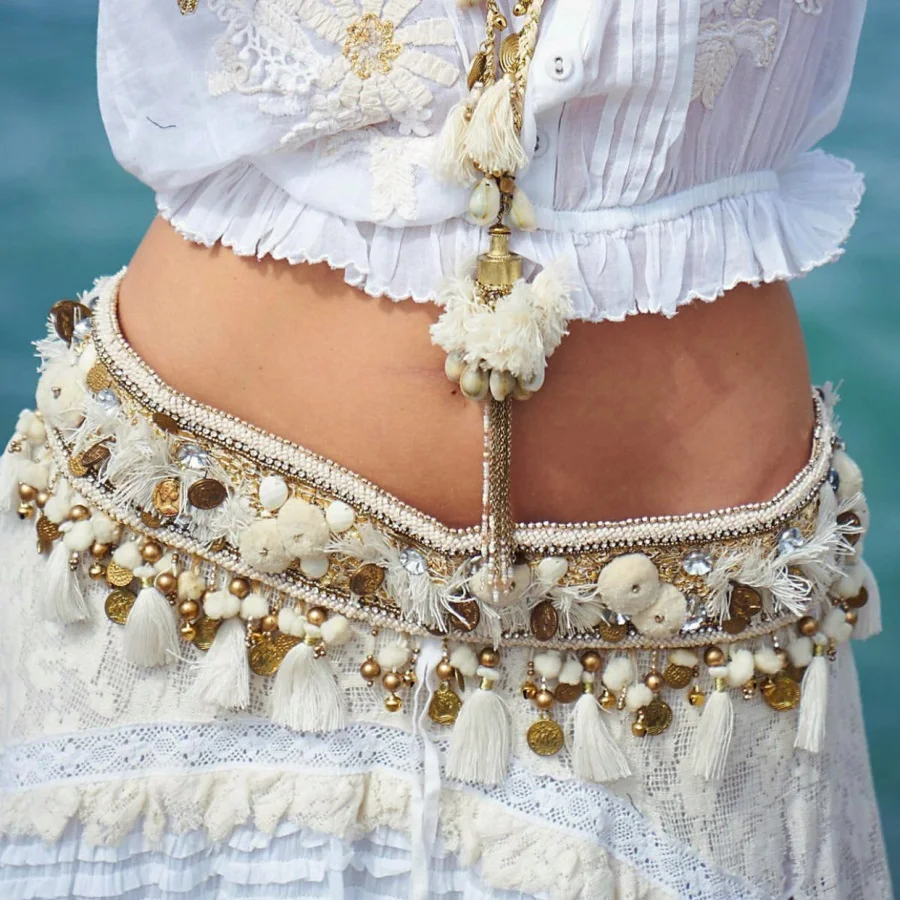 Bohemian Fashion Stunning Gypsy Belt over Jeans Boho Style for Summer Vocation Beach Jewelry
