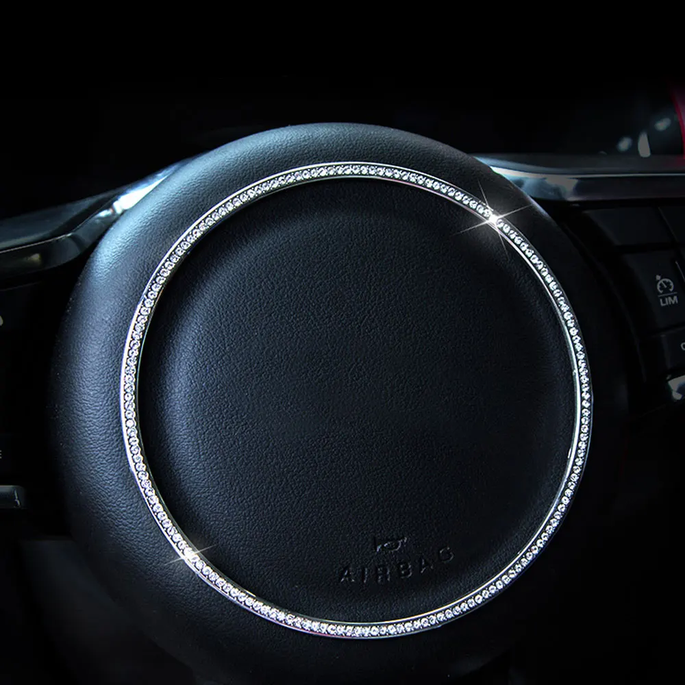 

1Pcs Car Steering Wheel Cover Alloy Decoration Frame for Jaguar Rhinestone