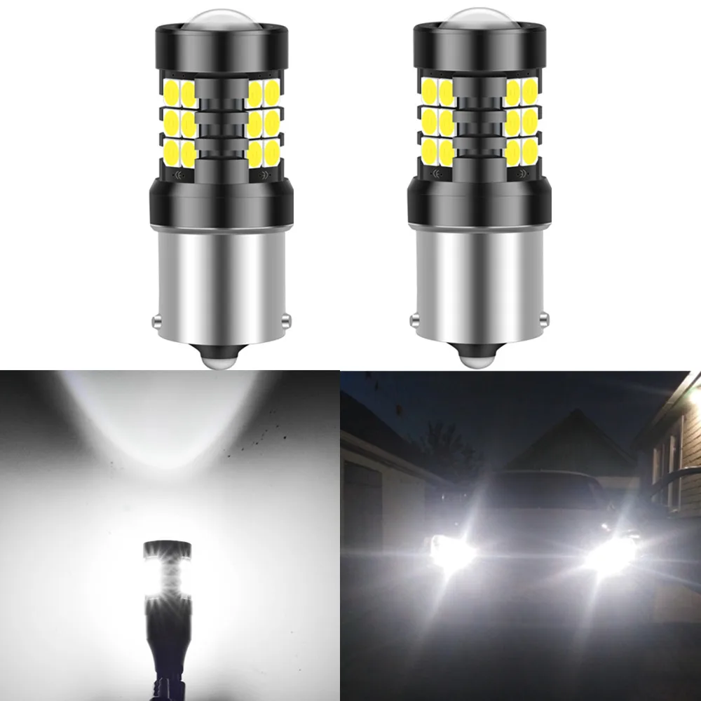 

2pcs P21W Car LED Bulb Ba15s 1156 T20 WY21W W21W 7443 LED Signal Light T15 W16W Canbus Auto Reverse Lamp for seat ibiza 6j 6l