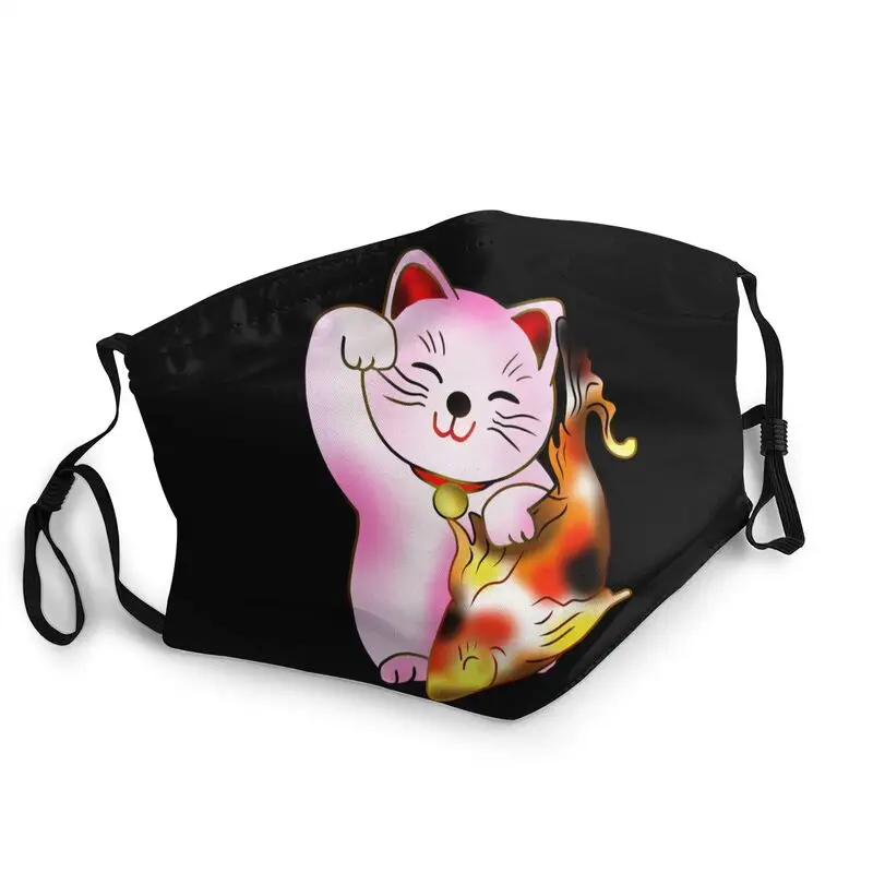 

Cute Maneki Neko Lucky Cat With Fish Mask Anti Dust Breathable Face Mask Protection Cover Men Women Respirator Mouth Muffle