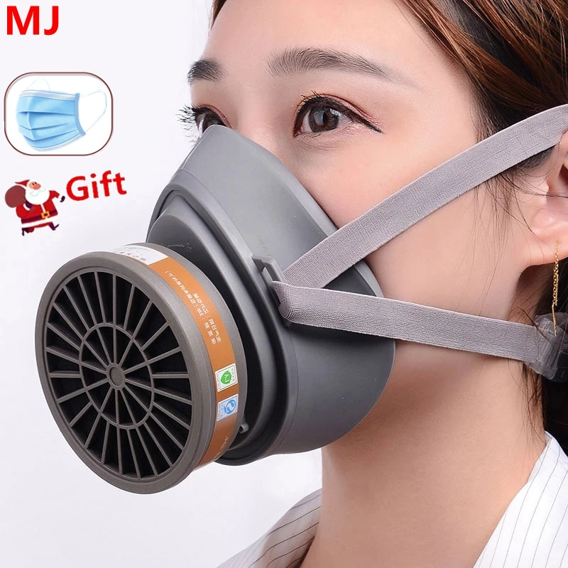 

Дымовая маска, защитный респиратор для покраски, сварки, химических токсичных газов, канистры, Противопыльный фильтр с активированным угле...