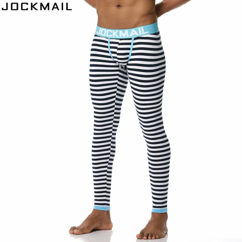JOCKMAIL, брендовые новые осенние и зимние мужские кальсоны, термобелье, леггинсы, штаны, высокое качество, хлопок, модные, сексуальные, в полоску