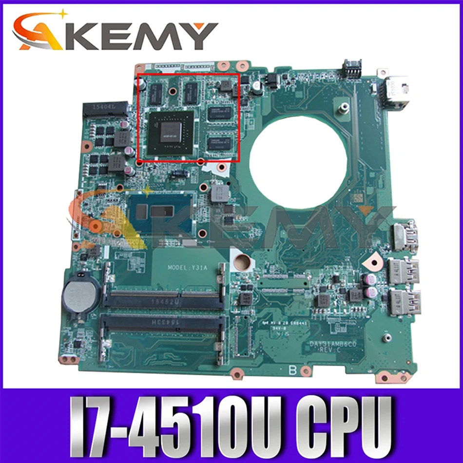 

For HP Pavillion 17-K DAY31AMB6C0 763727-501 SR1EB I7-4510U N15P-GT-A2 DDR3L Notebook motherboard Mainboard full test 100% work