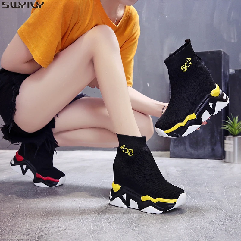 SWYIVY/Новинка сетчатые Ботинки Martin женская обувь сезон осень женские дышащие