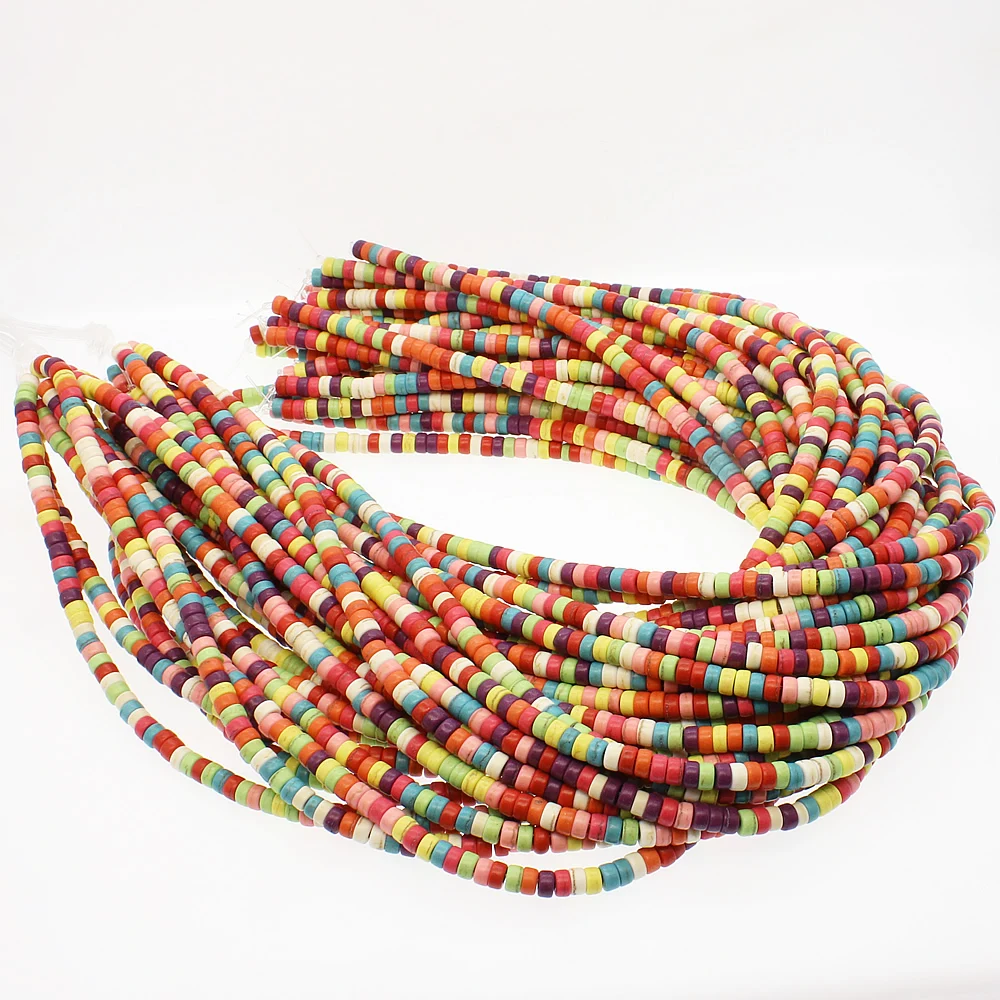 Natural stone fashion beads Semi-precious stones round cake-shaped loose For bracelet necklace accessories 120pcs / strip | Украшения и
