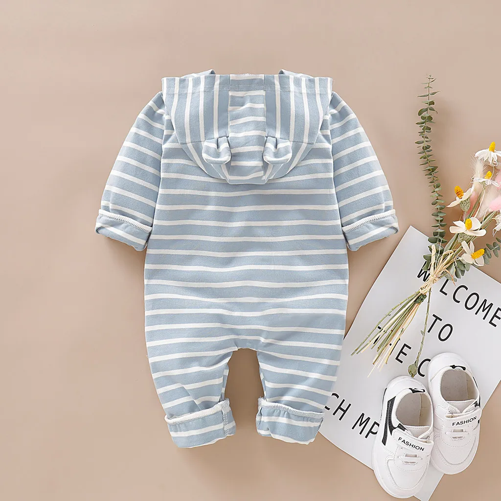 Хлопковый комбинезон для детей с длинными рукавами в полоску Экипировка Одежда