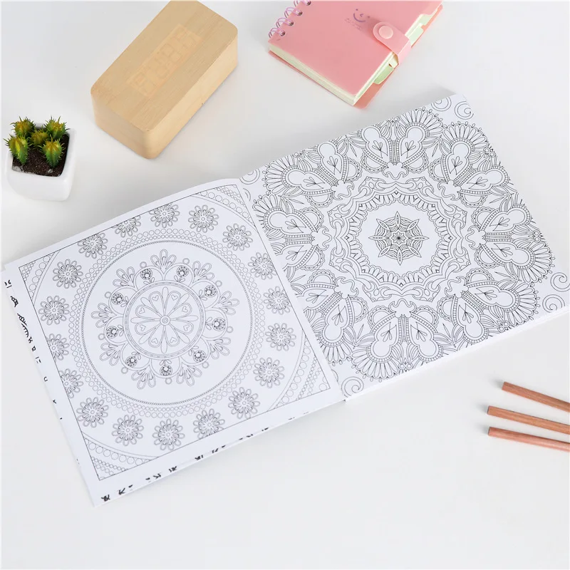 

120p Korean Mandalas Flower Coloring Book For Children Adult Relieve Stress Graffiti Painting Drawing Art Libro Stationery Kitap