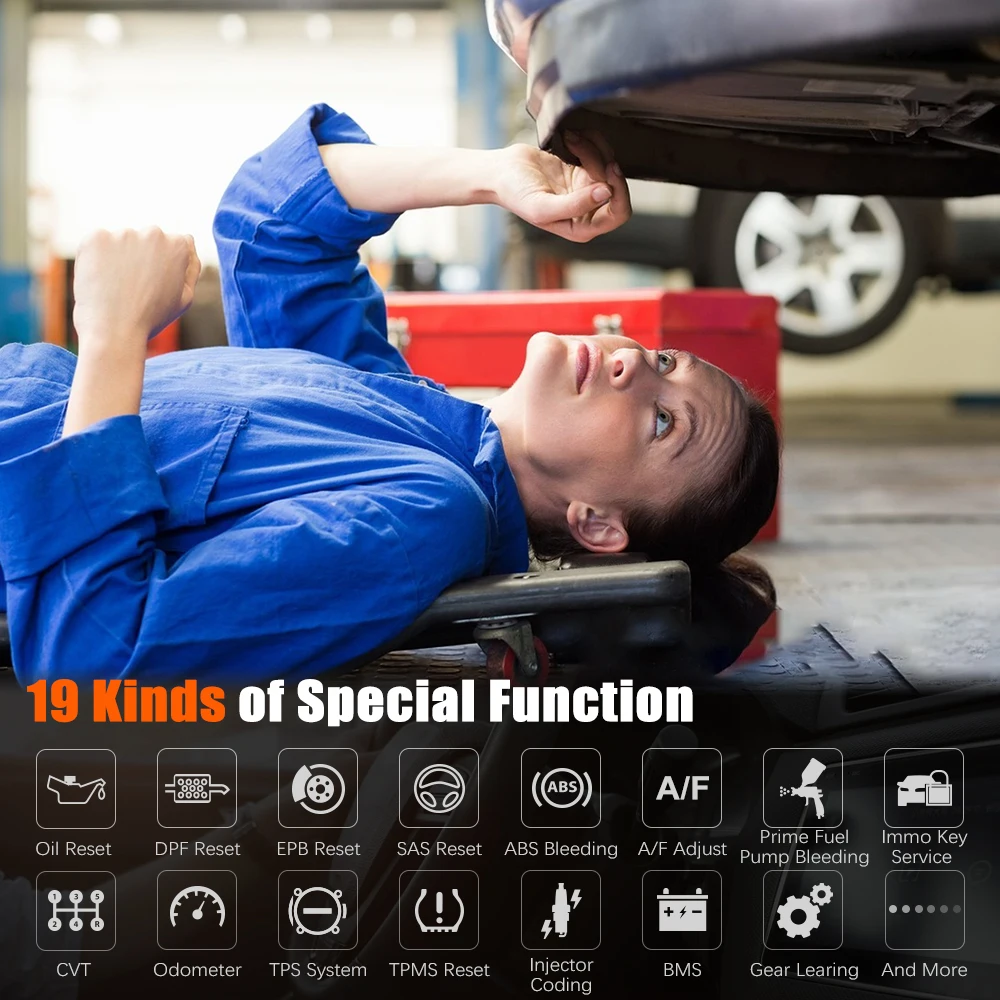 FOXWELL GT60 OBD2 полная система диагностический инструмент ABS кровотечение DPF EPB масло 19