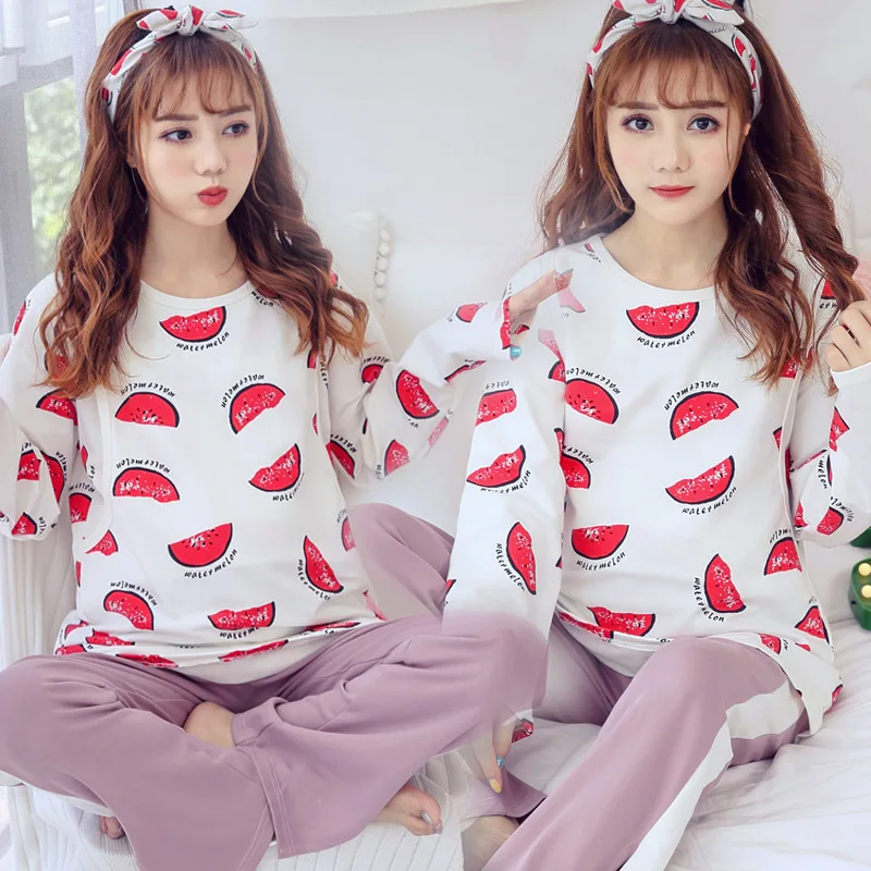 Autumn breastfeeding pajamas breast feeding nightwear maternity nursing pajama sets maternity nursing sleepwear pregnancy pyjama