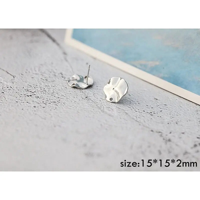 6 Color-protected copper Stud earring DIY Jewelry accessories handmade material ring square curved oval large geometry 6pcs - Цвет: 6