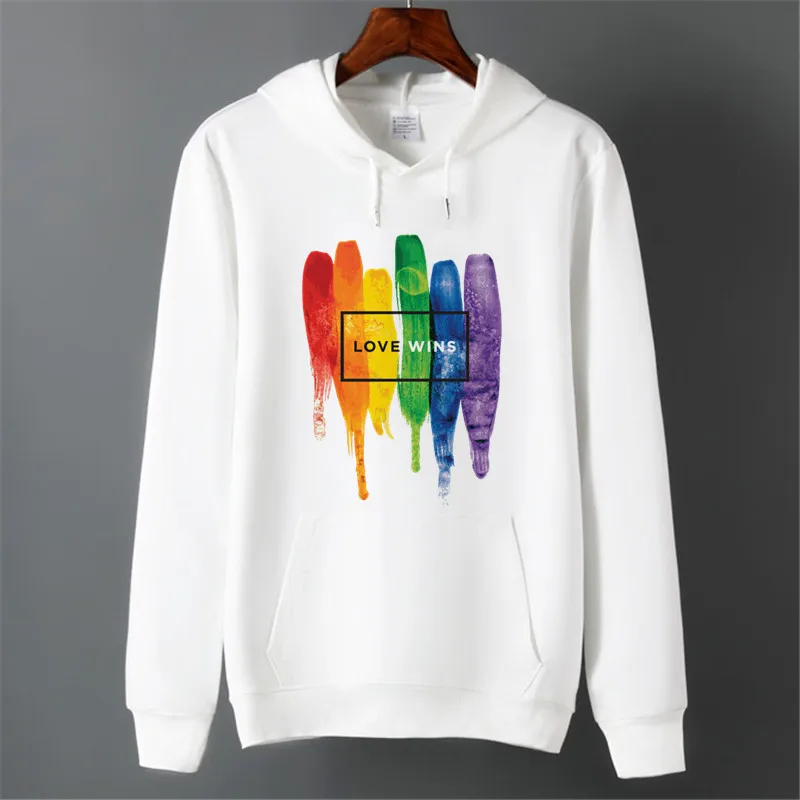 

Men Pride Lgbt Gay Love Lesbian Rainbow Fleece Hoodies Sweatshirts Unisex Winter Harajuku Love is Love Sweatshirts Hoodies