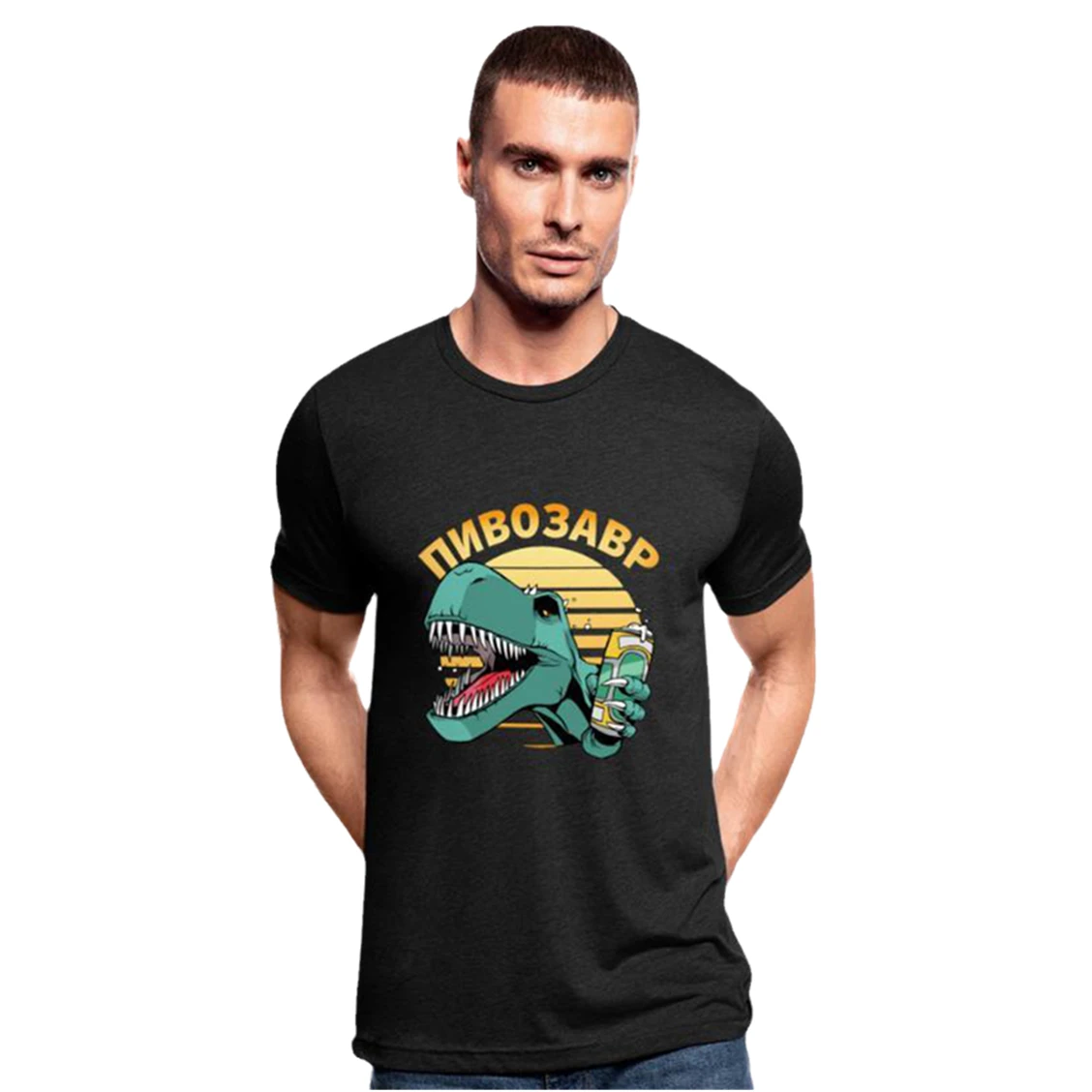 

Summer Boutique Tee Shirt Men's T-Shirt With Pivosaurus Print Cool Male Cotton Clothes Pivosaurus Shirt