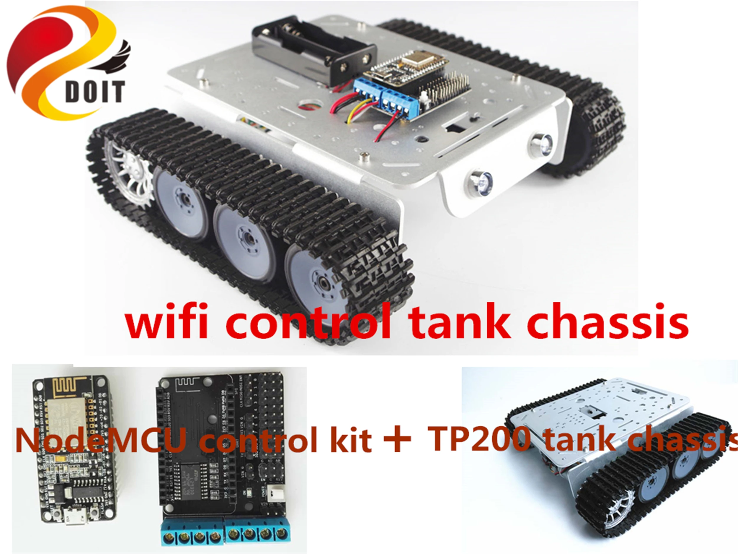 Комплект управления SZDOIT TP200 для Arduino, металлический гусеничный шасси для робота-танка с Wi-Fi, с двигателем 9 В и кодировщиком