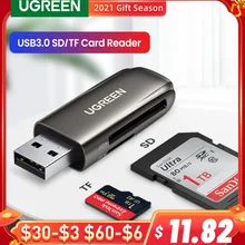 UGREEN Card Reader USB 3.0 to SD Micro SD TF Memory Card Adapter for Laptop Accessories Multi Smart Cardreader SD Card Reader