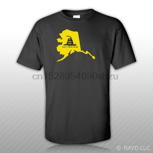 

Alaska State Shaped Gadsden Flag T-Shirt Tee Shirt Free Sticker AK