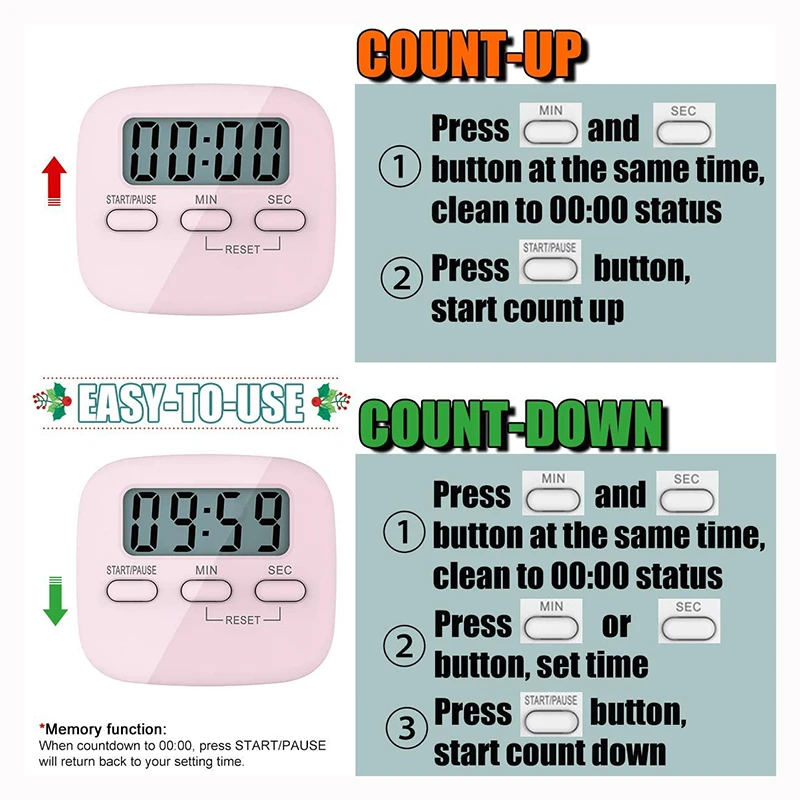 Цифровой кухонный магнитный Будильник с ЖК-дисплеем будильник обратным отсчётом