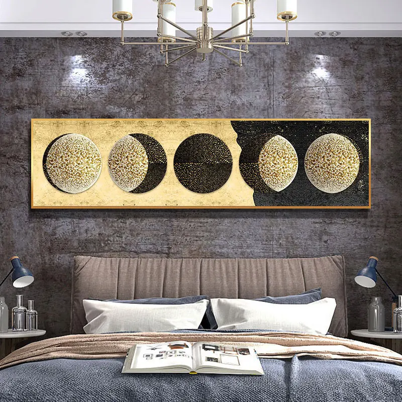 Плакат на холсте Затмение Луны минималистическая живопись Настенная картина с