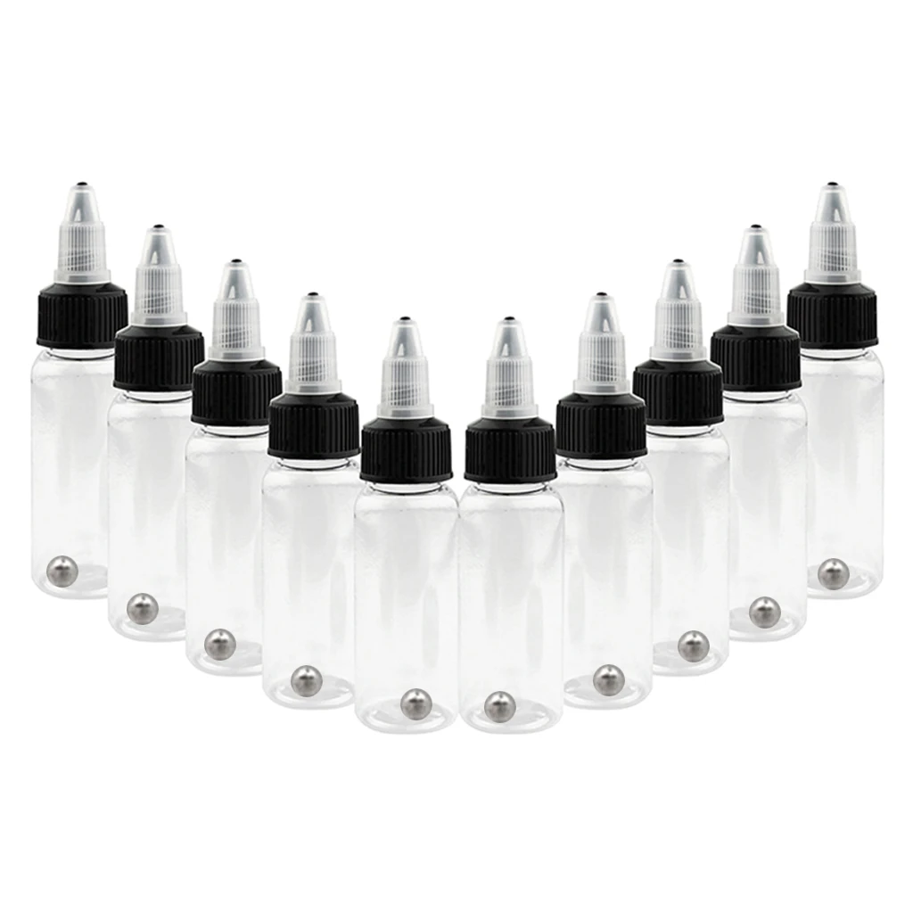 

5pcs 30/50/60/120/250ml Clear Tattoo Airbrush Ink Boston Bottles Container