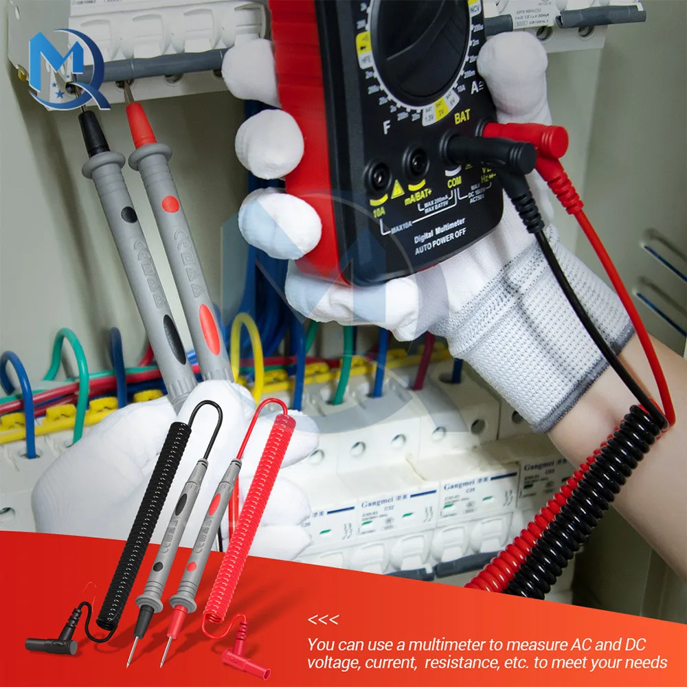 PT-2009 Универсальный мультиметр с щупом и свинцовым проводом, ручка с пружинной линией, PT-2009 стальной игольчатый пружинный провод 20A, 1000 В, измерительный прибор