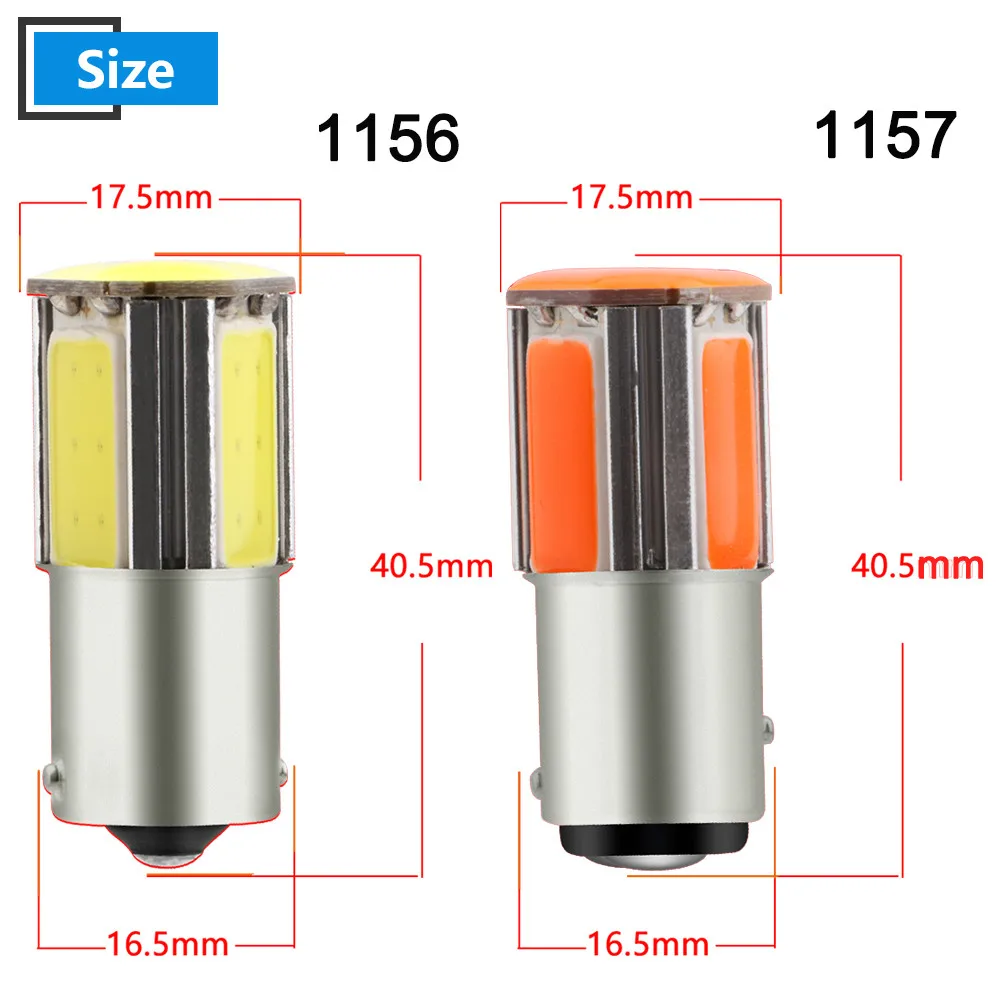 2 шт. автомобильные светодиодсветодиодный ламсветильник 12 В DC COB 24 SMD P21W BA15S 1156 BAU15S