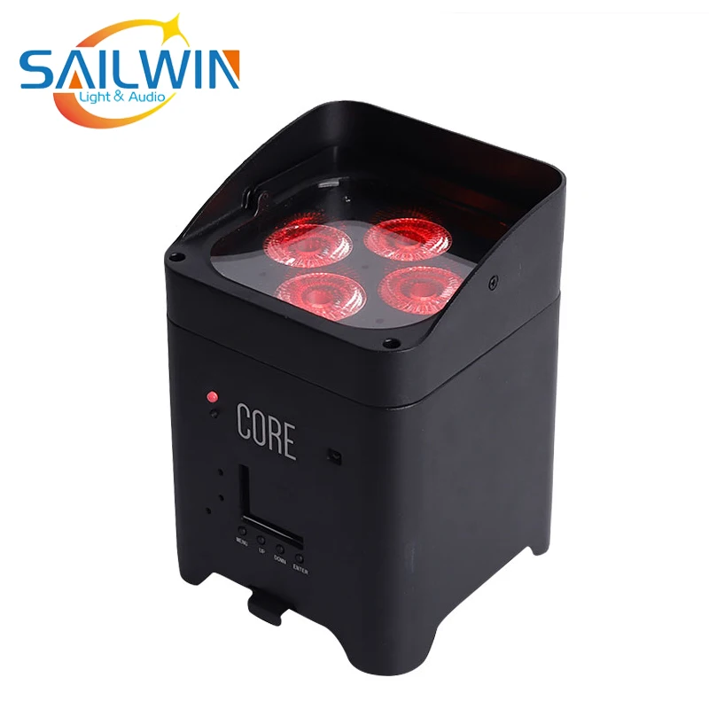 SAILWIN Польша запас 4X18W 6in1 RGBAW + УФ DMX512 Батарея приведенный в действие Беспроводной