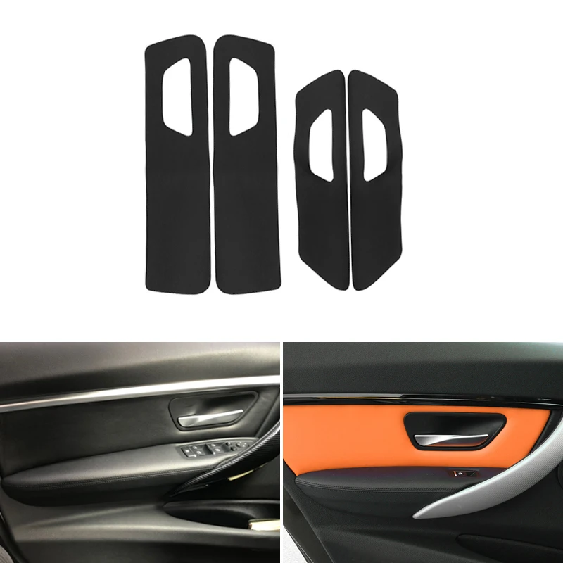 

Microfiber Leather Interior Car Door Handle Panel Cover Trim For BMW 3 Series F30 2013 2014 2015 2016 2017
