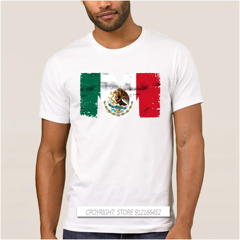 Футболка мужская базовая с мексиканским флагом дизайнерская рубашка уличная