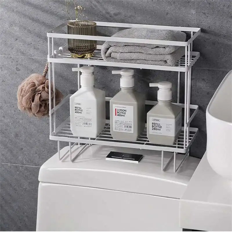 Настенная вешалка для ванной комнаты над унитазом многофункциональная полка