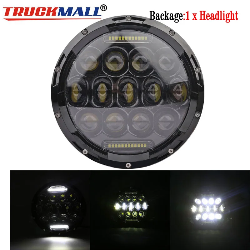 F-1pcs Headlight DOT EMARK 7 дюймов светодиодный налобный светильник s с Halo Ring поворотник светильник налобный фонарь для Jeep Wrangler Lada Niva Land Rover Defender Hummer - Цвет: F-1pcs Headlight