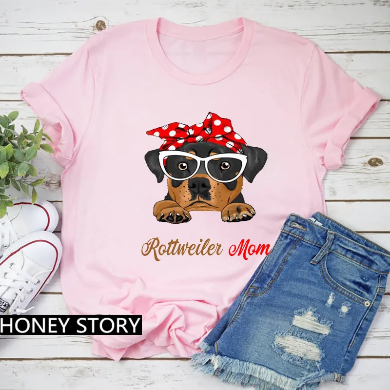 

Unisex Fashion Harajuku Tops Kawaii Husky Dog Prints Pink Tshirt Short Sleeved T Shirt for Women Beagle Mom Vintage T-shirt