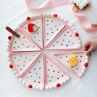 8pcset pink strawberry cake ceramic plate japanese girls heart full disc lovely polka pink cake can triangle plate