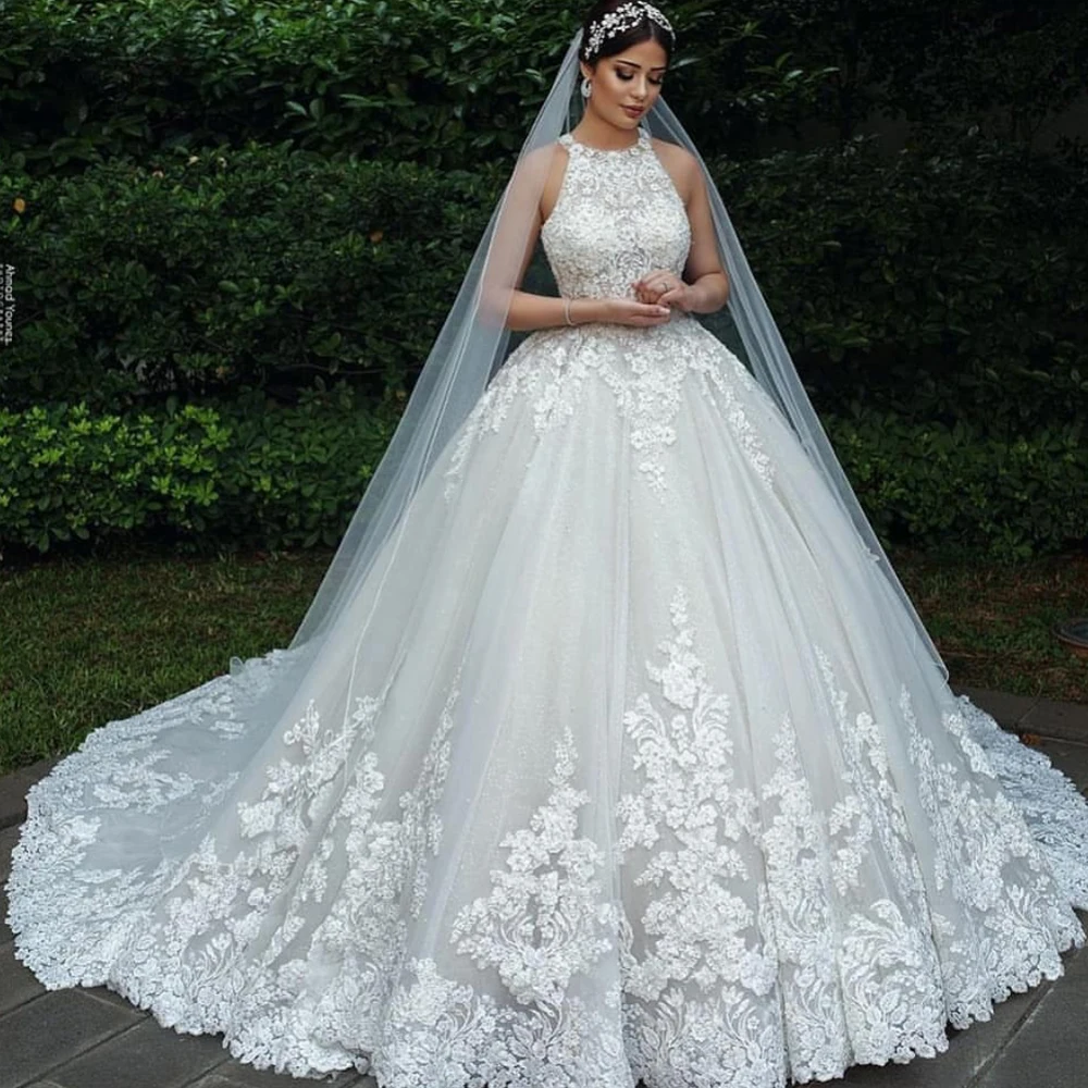 Кружевные свадебные платья 2020 бальное платье с вырезом лодочкой Тюль Свадебные