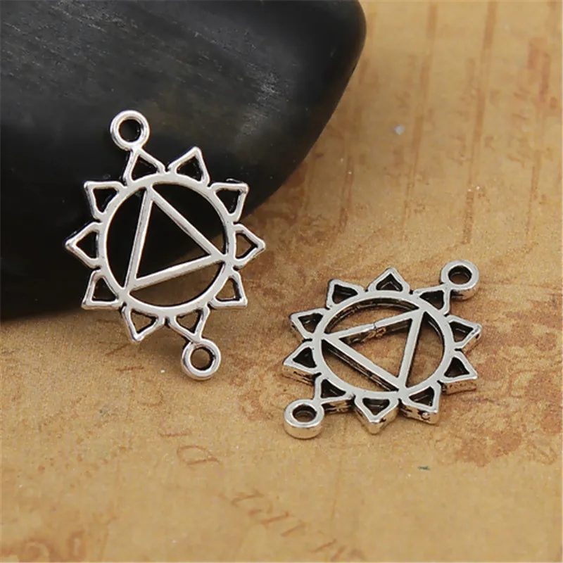 

DoreenBeads мода сплав цинка на основе Исцеление йогой Разъемы Цветок Серебряный цвет Agnya/ Ajna ювелирные изделия, DIY фурнитура, 50 шт.