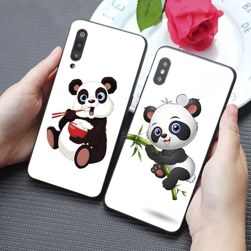 For xiaomi redmi k30 8 8a note pro Clear Soft Silicone Phone Case Funny Cartoon Panda |