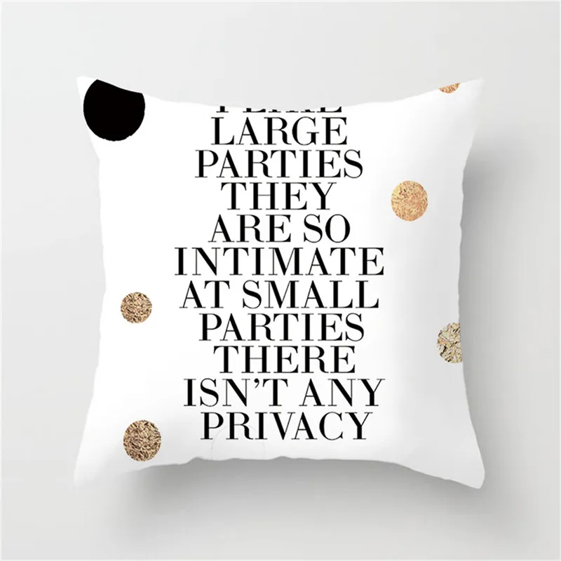 Чехол на подушку из золотой фольги с буквенным принтом Fuwatacchi Наволочка надписью