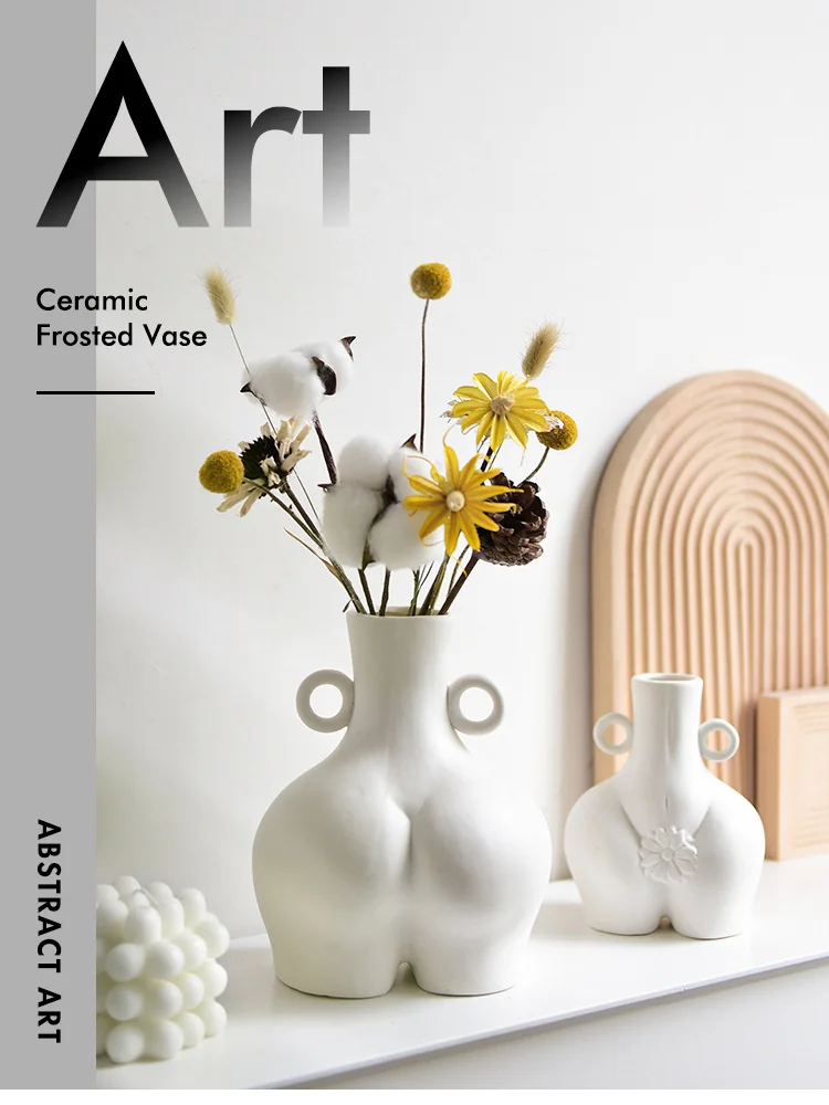 

Body Art Bust Statue Ceramic Vases Abstract Human Body Shaped Flower Pot Crafts Figurines Resin Tabletop Vase Desktop Decoration