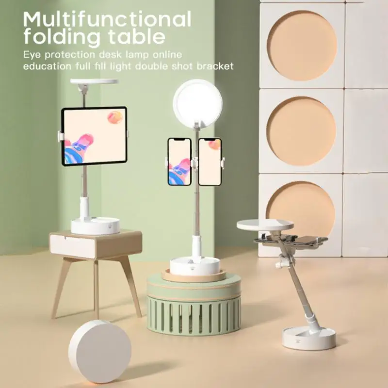 

Portable Mobile Phone Holders With Dimmable LED Selfie Fill Light Lamp Mobile Phone Stands for common mobile phones bracket