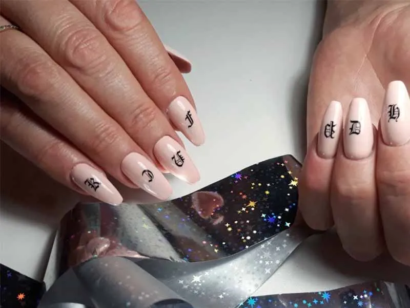 5 шт./компл. наклейка на ногти водная переводная старая английская надпись