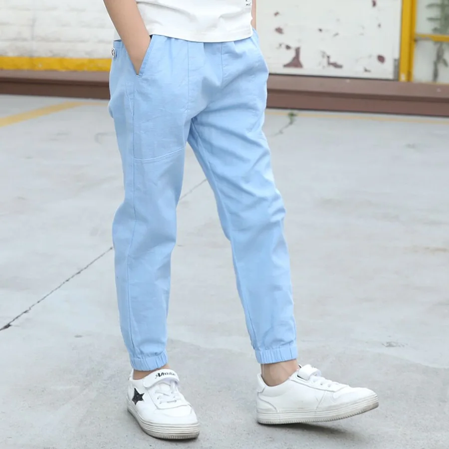 Леггинсы Famli для мальчиков-подростков однотонные прямые брюки до щиколотки на