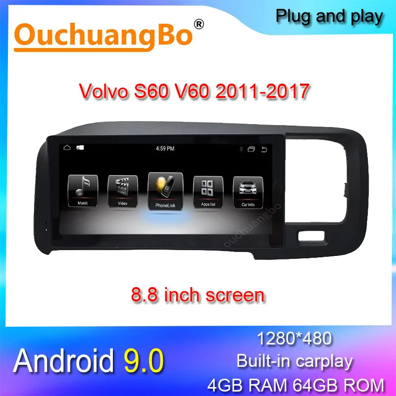 

Ouchuangbo radio multimedia player for 8.8 inch Volvo V60 S60 2011-2017 android 9.0 gps navigation stereo media