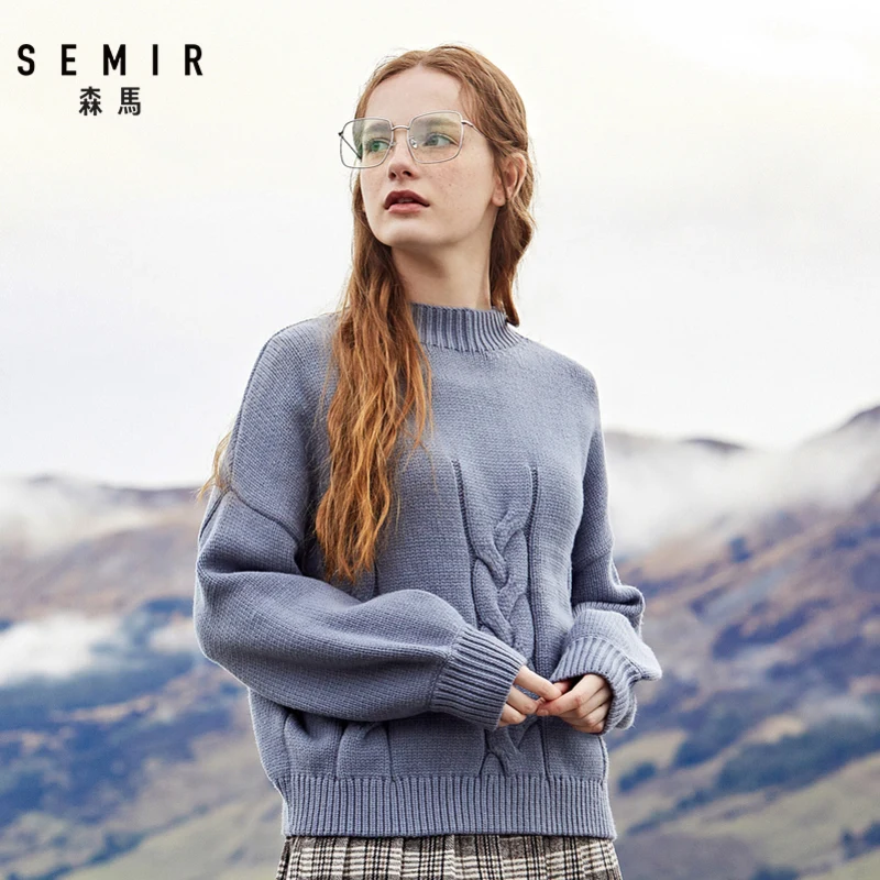 Свитер SEMIR женский свободный Новинка весна-осень 2020 свитер с круглым вырезом
