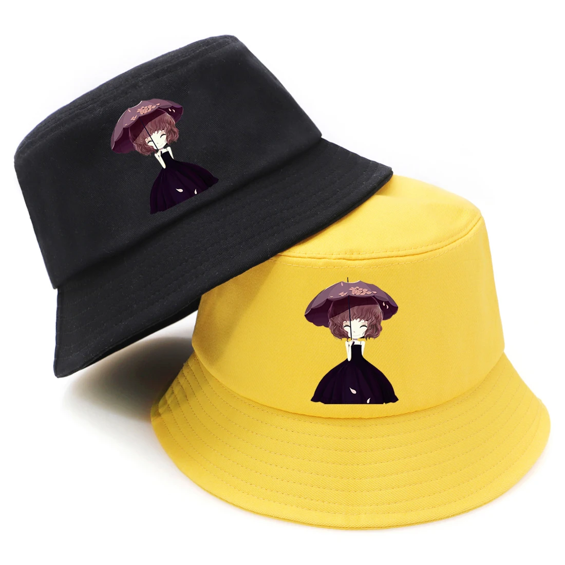 Панама в Корейском стиле для девушек милая Модная Складная шапка с принтом