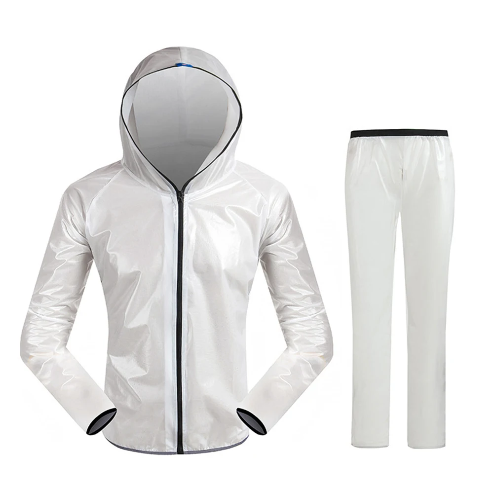 Hooded Split Raincoat Rain Pants Suit Adults Waterproof PVC Outdoor Sports Motorcycle Riding Climbing Rainwear Jacket | Дом и сад
