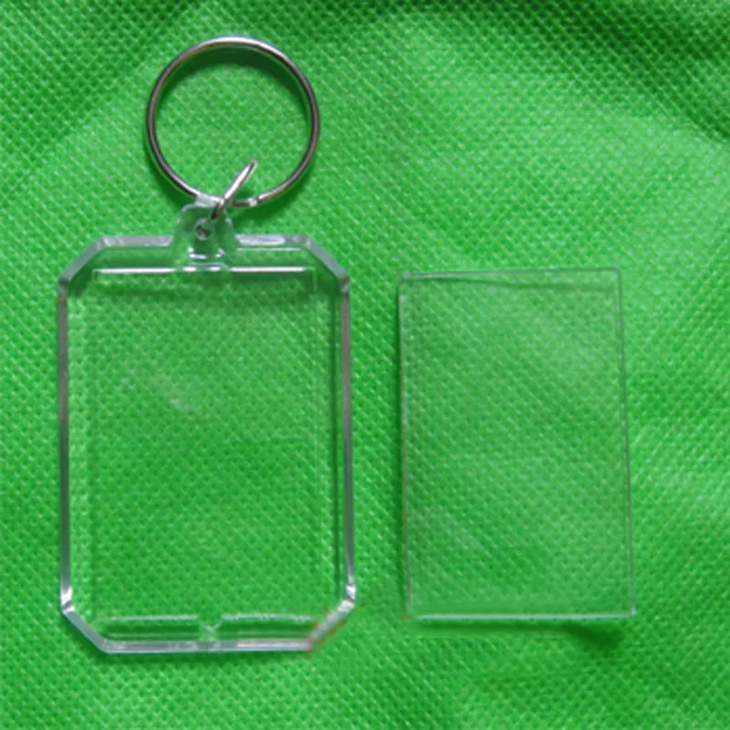 3 шт./лот прямоугольник прозрачная акриловая вставка фоторамка брелок для ключей