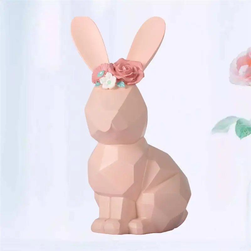Пасхальный кролик столешница из полимерного материала Статуэтка сидящий венок