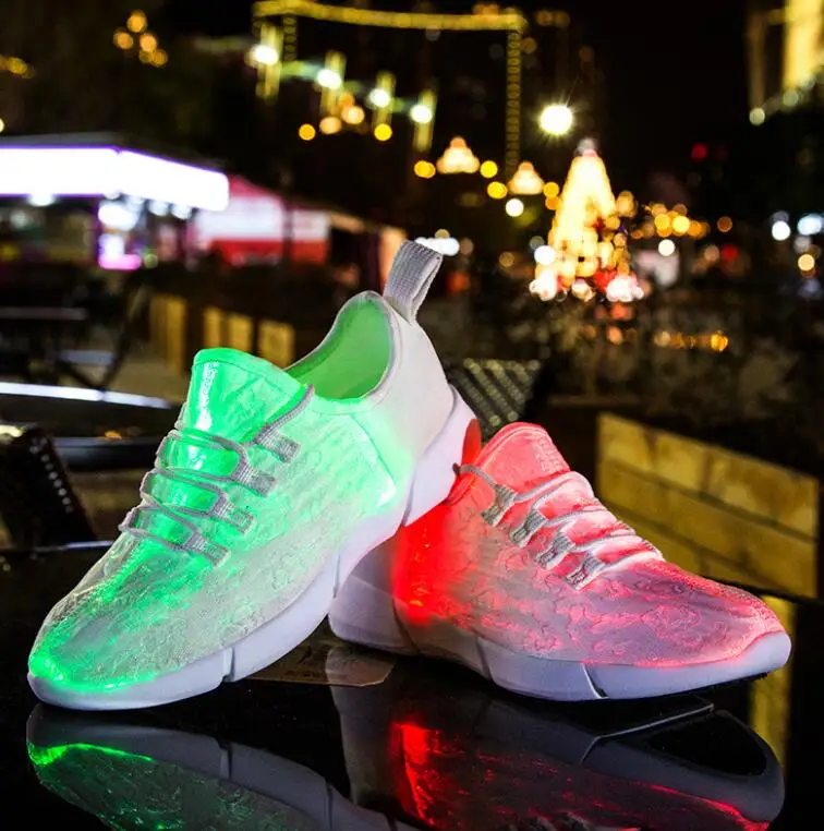 Женские/мужские светящиеся туфли для женщин высокие светодиодные спортивная