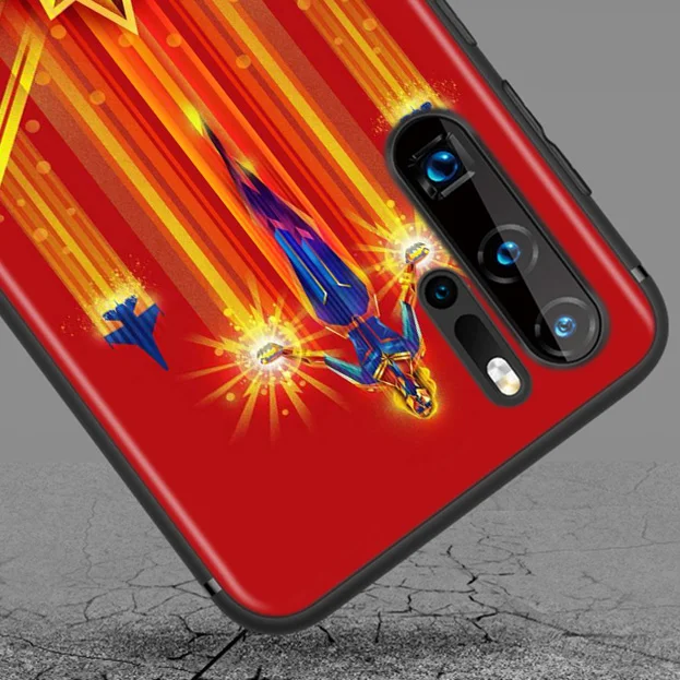 

Marvel Avengers Super Hero Captain Marvel For Huawei P40 P30 P20 P10 P9 P8 Lite Mini E 5G Pro Plus 2017 2019 Black Phone Case