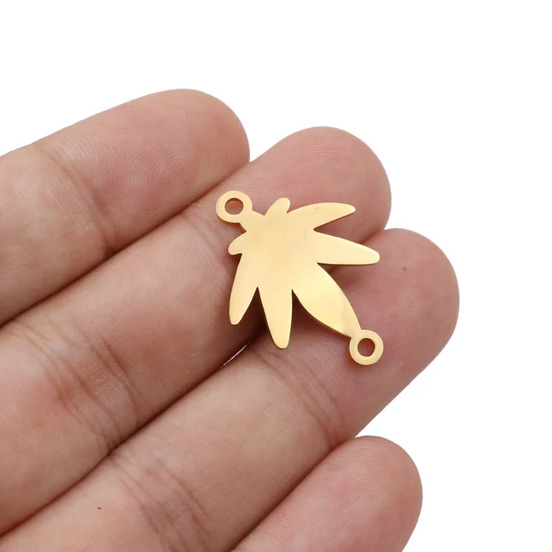 5 шт. из нержавеющей стали кленовый лист гибки Подвески подходят шарм для
